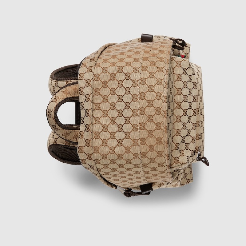 Gvc*1 GG Canvas Medium Backpack Beige And Dark Brown For Men 14.4in/37cm 800265 FADSC 9852