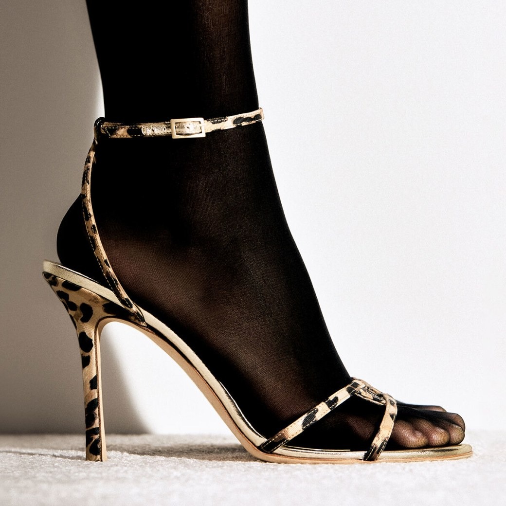 J1m*y Ch00 Leo Leopard-Print Sandal Natural For Women 1998LEOQKB