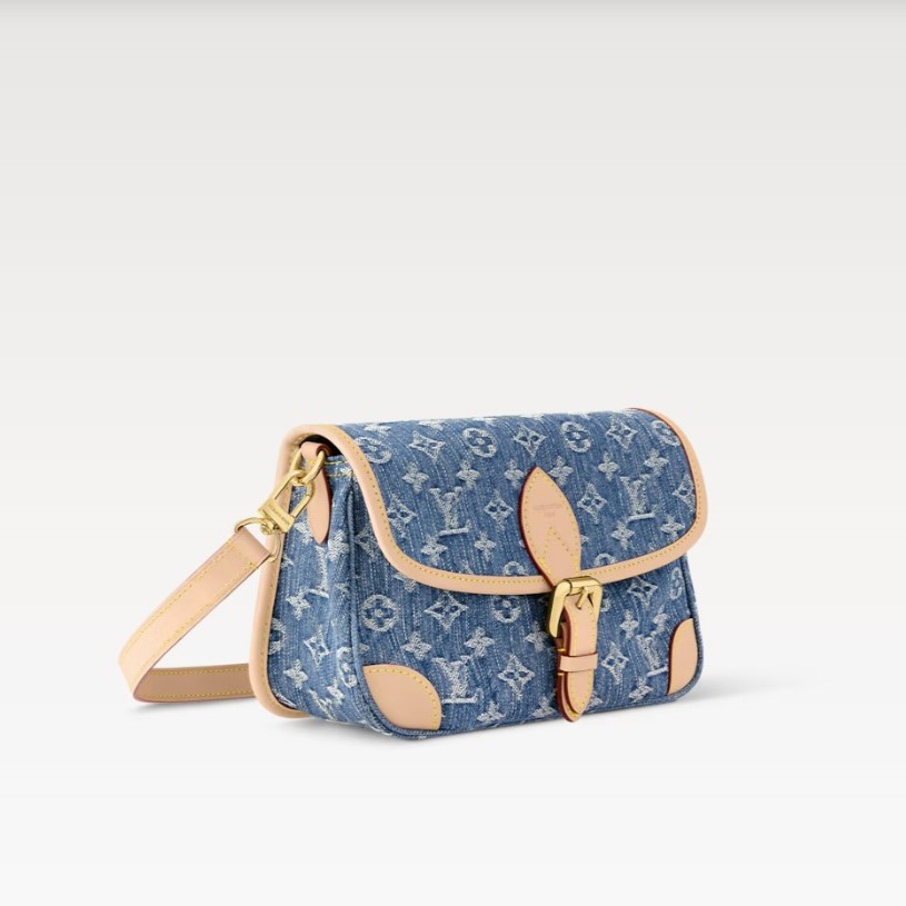 L0vis Vvtt0n Diane Handbag Denim Blue For Women 9.4in/24cm M13070