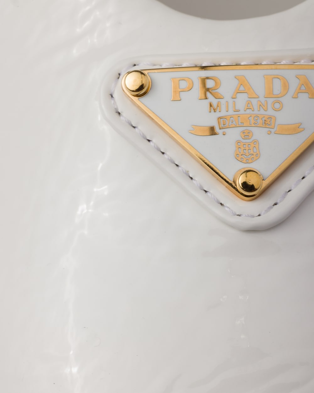 Pra*a Patent Leather Ballerinas White For Women 1F793N_H27_F0009_F_005