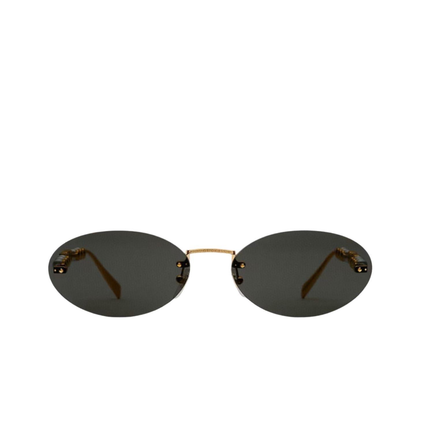 Gvc*1 Oval Frame Sunglasses Black With Gold Toned Metal Frame