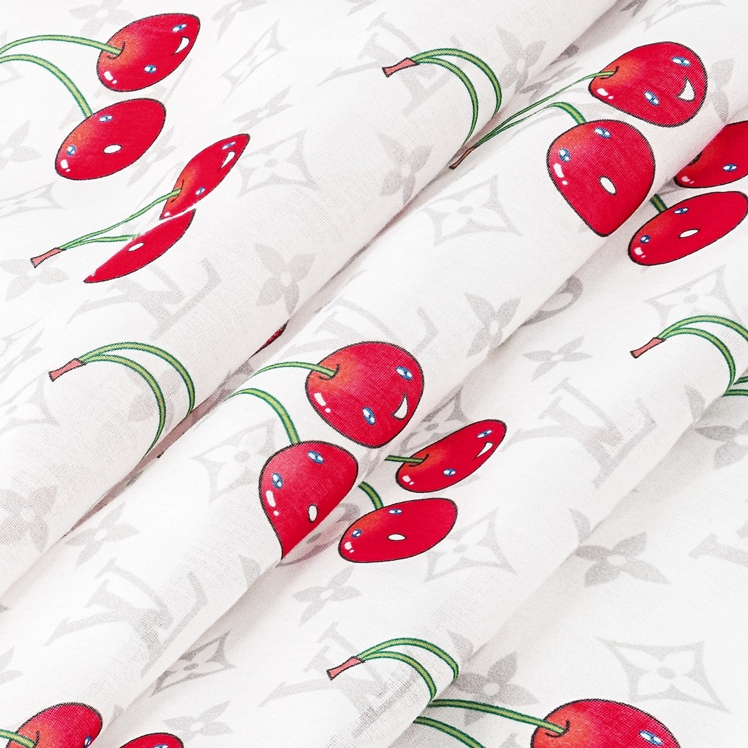 L0vis Vvtt0n LV x TM Monogram Cerise Shawl White For Women 46.5in/118cm M96076