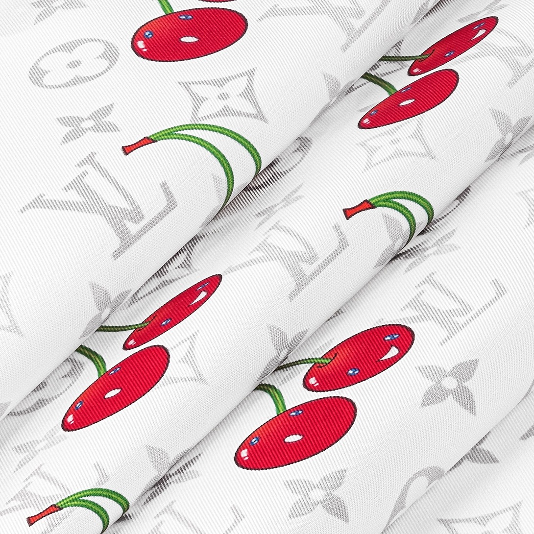 L0vis Vvtt0n LV x TM Monogram Cerise Square 90 White For Women 35.4in/90cm M94966