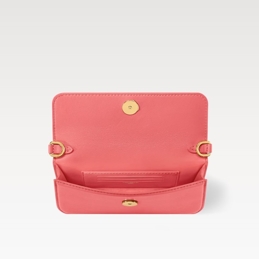 [True-to-ORIGINAL] L0vis Vvtt0n Wallet On Chain LV Bloom Sweet Coral For Women 7.9in/20cm M14548