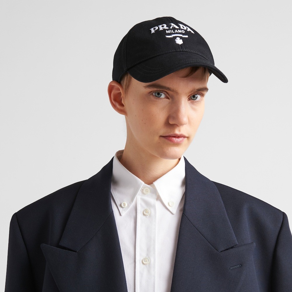 Pra*a Drill Baseball Cap Black For Men 1HC274_2CXL_F0002