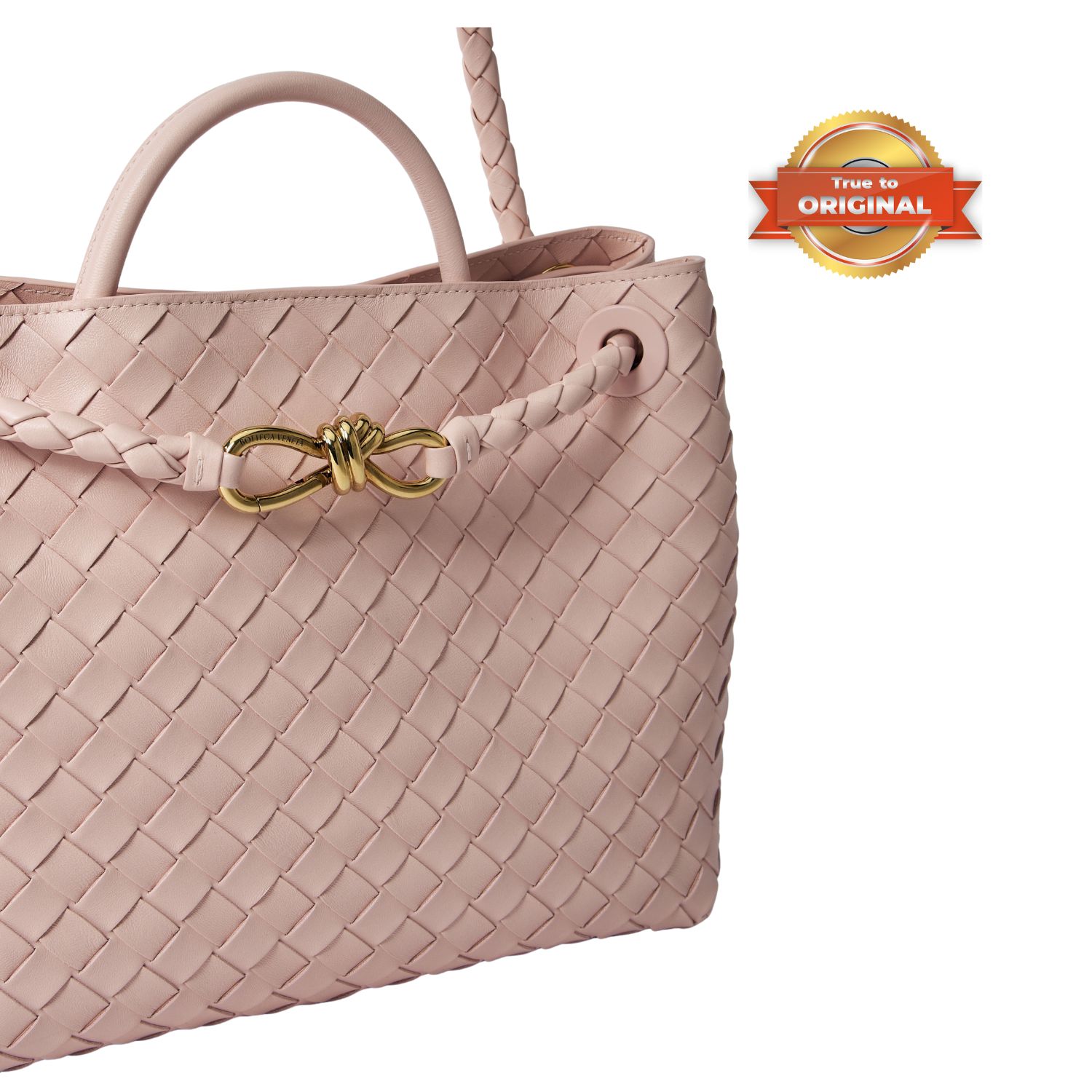 [True-to-ORIGINAL] B0tt*ga Ven*ta Medium Andiamo With Chain Bag Pink 32cm/12.6in – 766016VCPP16814
