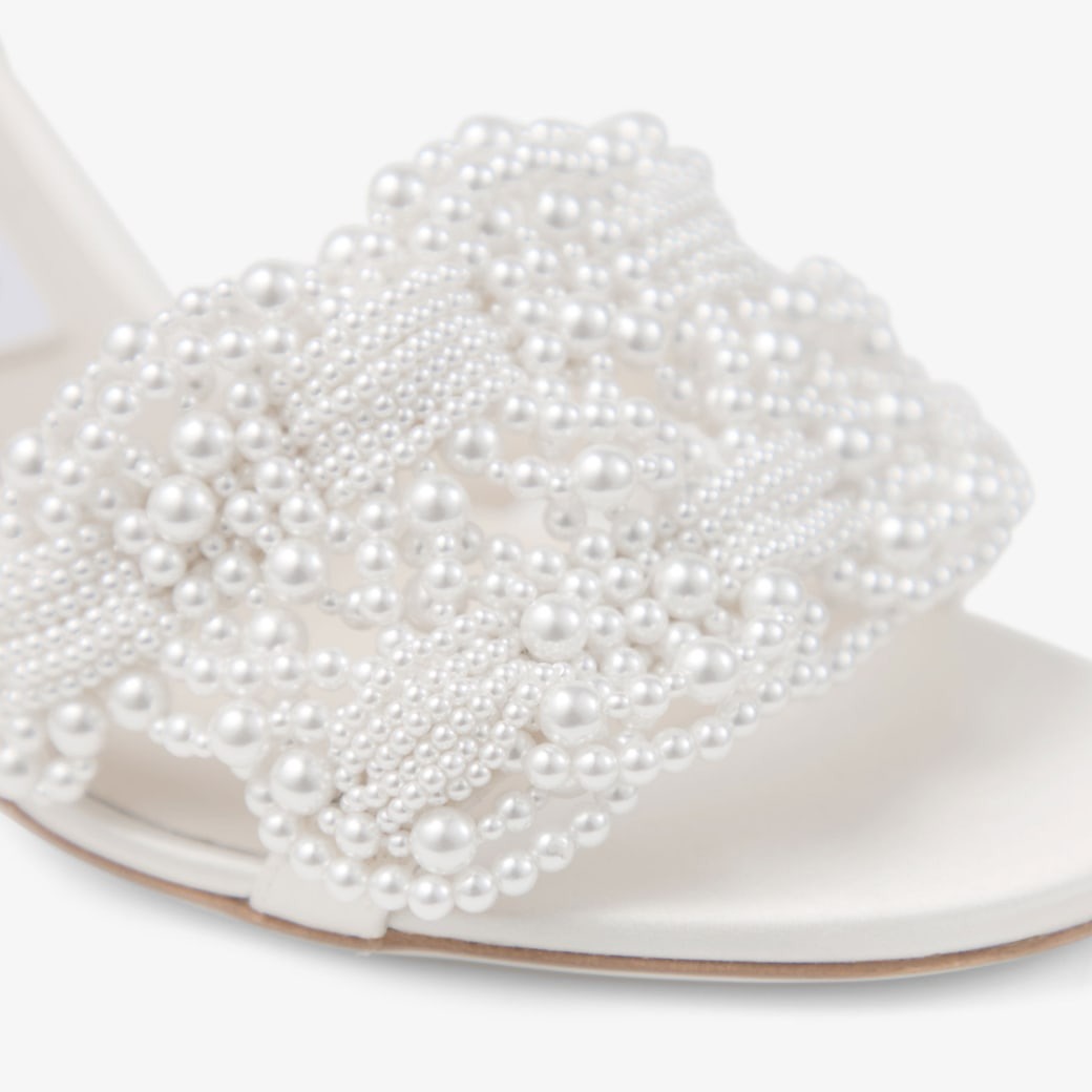 J1m*y Ch00 Cary 85 Block Heel Sandal Ivory/White For Women CARY85OBD