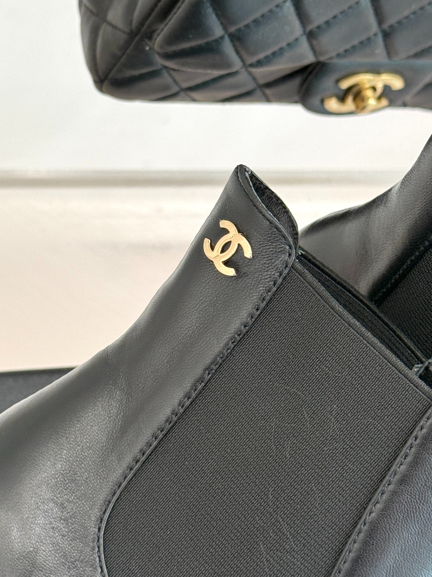 Ch**el Chelsea Chunky Heel Boots Black For Women