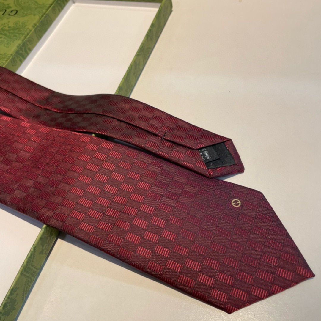 Gvc*1 Geometric Pattern Silk Tie Red For Men