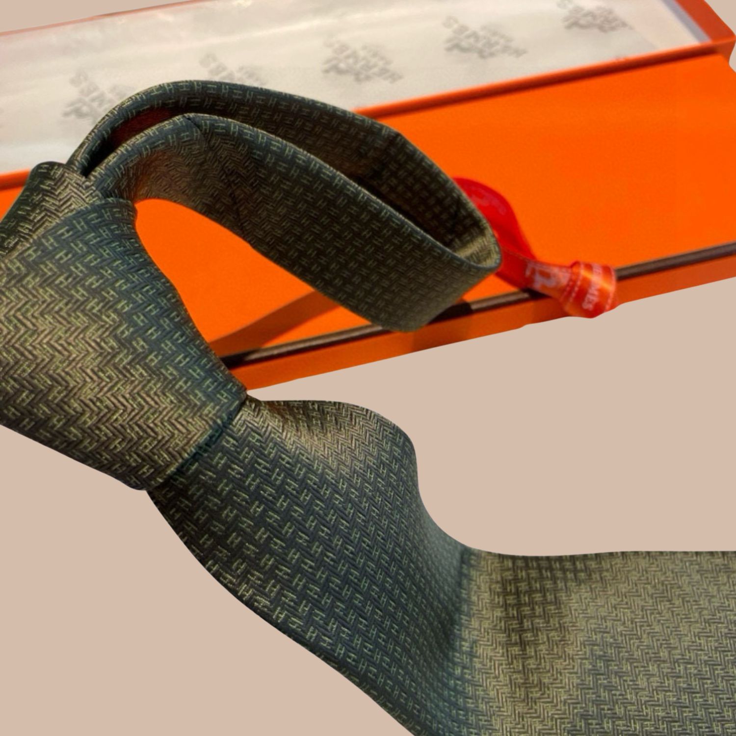 H**me5 Elegent Green Silk Tie For Men