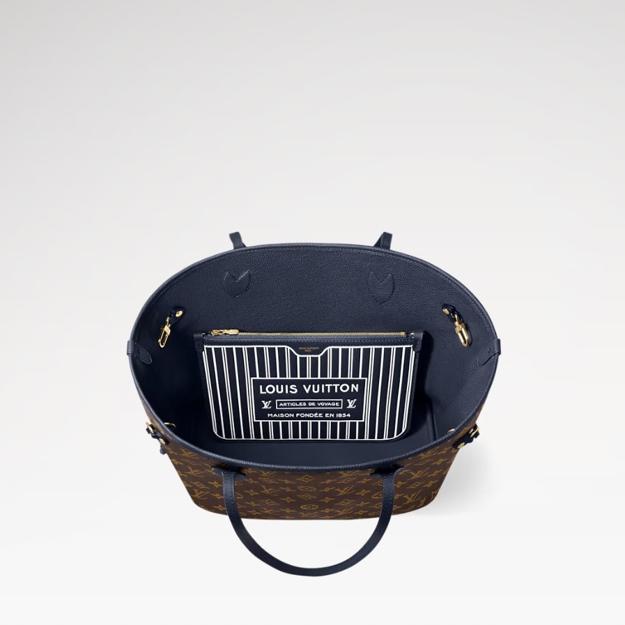 L0vis Vvtt0n Neverfull Inside Out MM Navy For Women 12.2in/31cm M14994