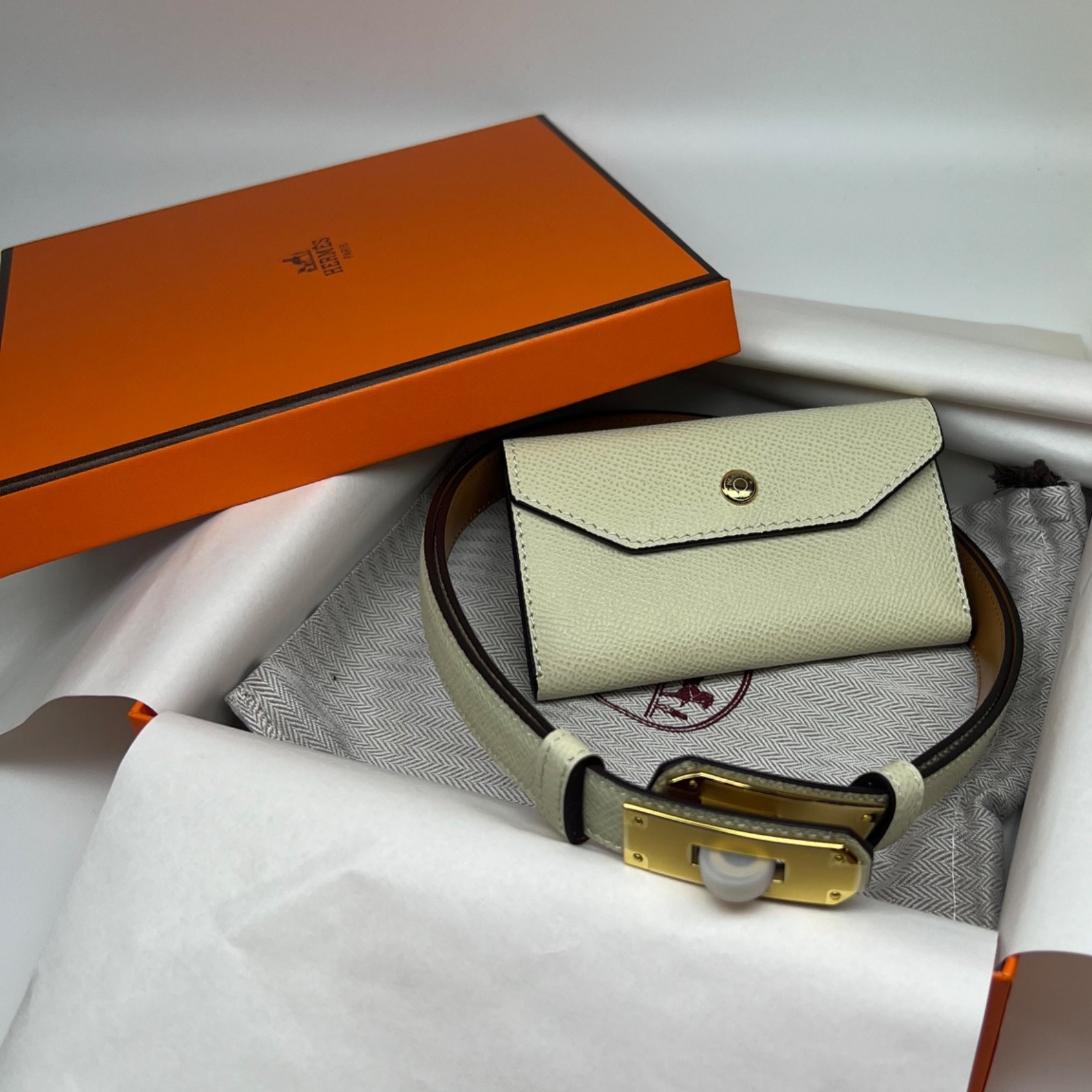 H**me5 Kelly Pocket 18 Belt Craie For Women