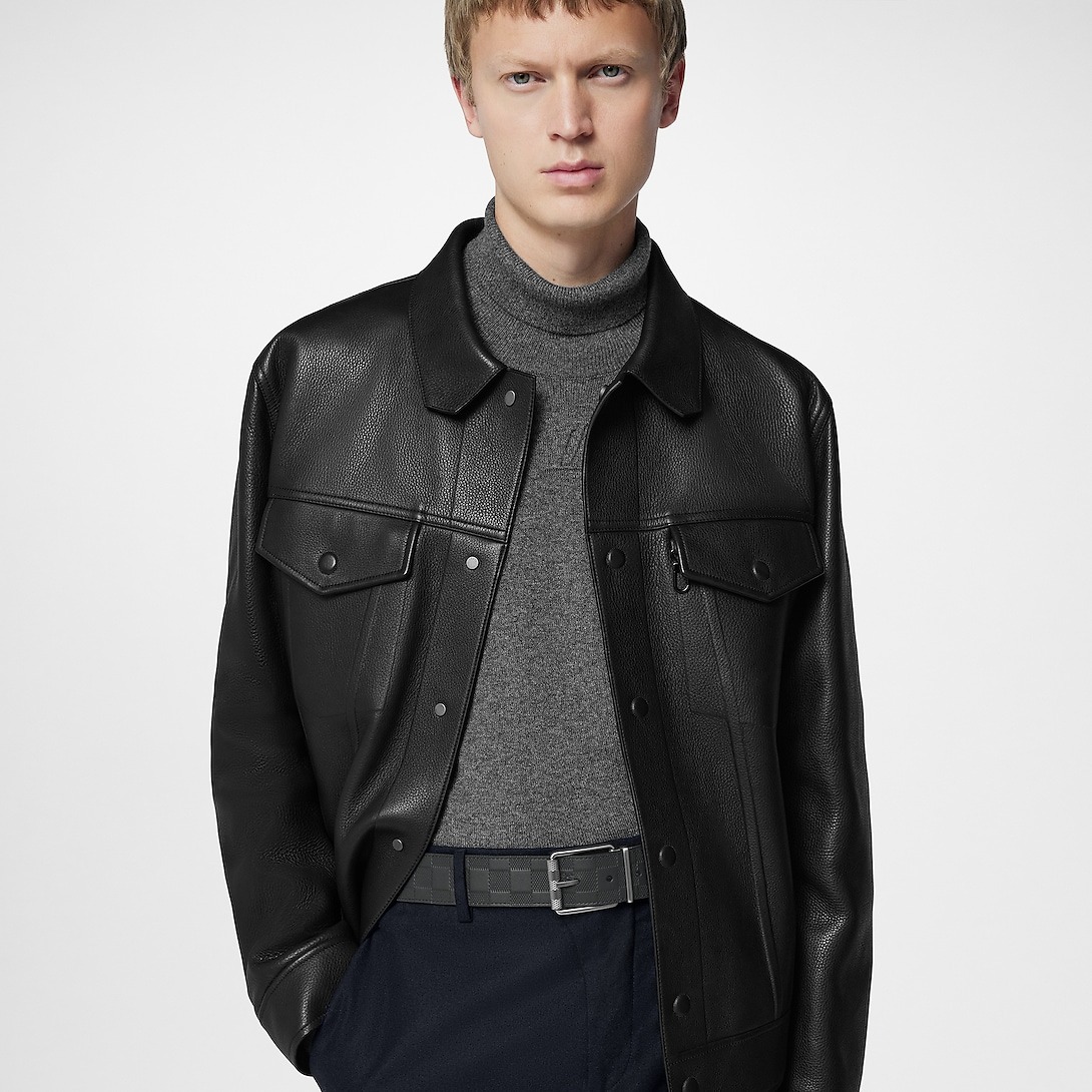 L0vis Vvtt0n Damier Print 40MM Reversible Belt Black/Dark Brown For Men M9150U