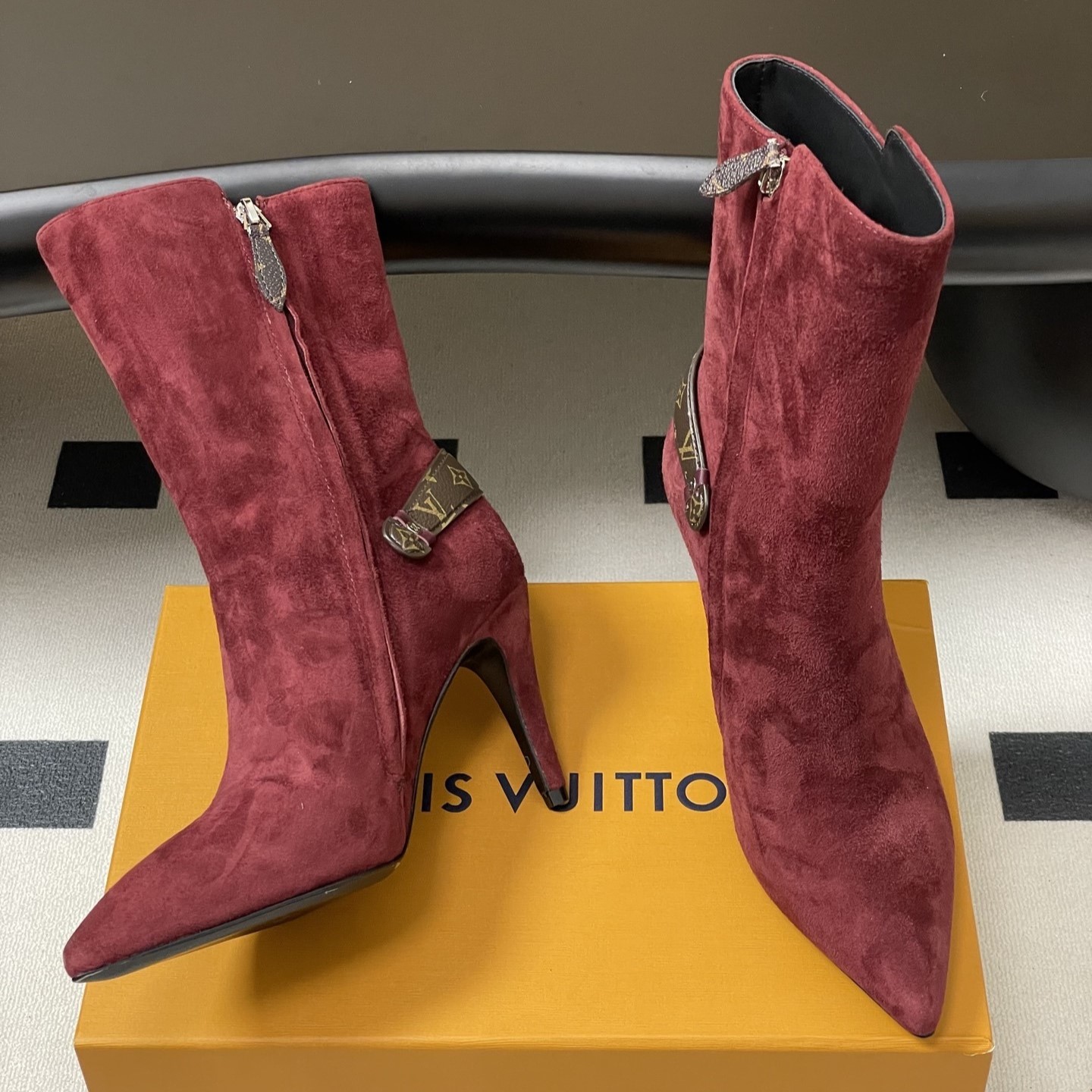 L0vis Vvtt0n Legacy Ankle Boots Bordeaux Red For Women 1AIDZH