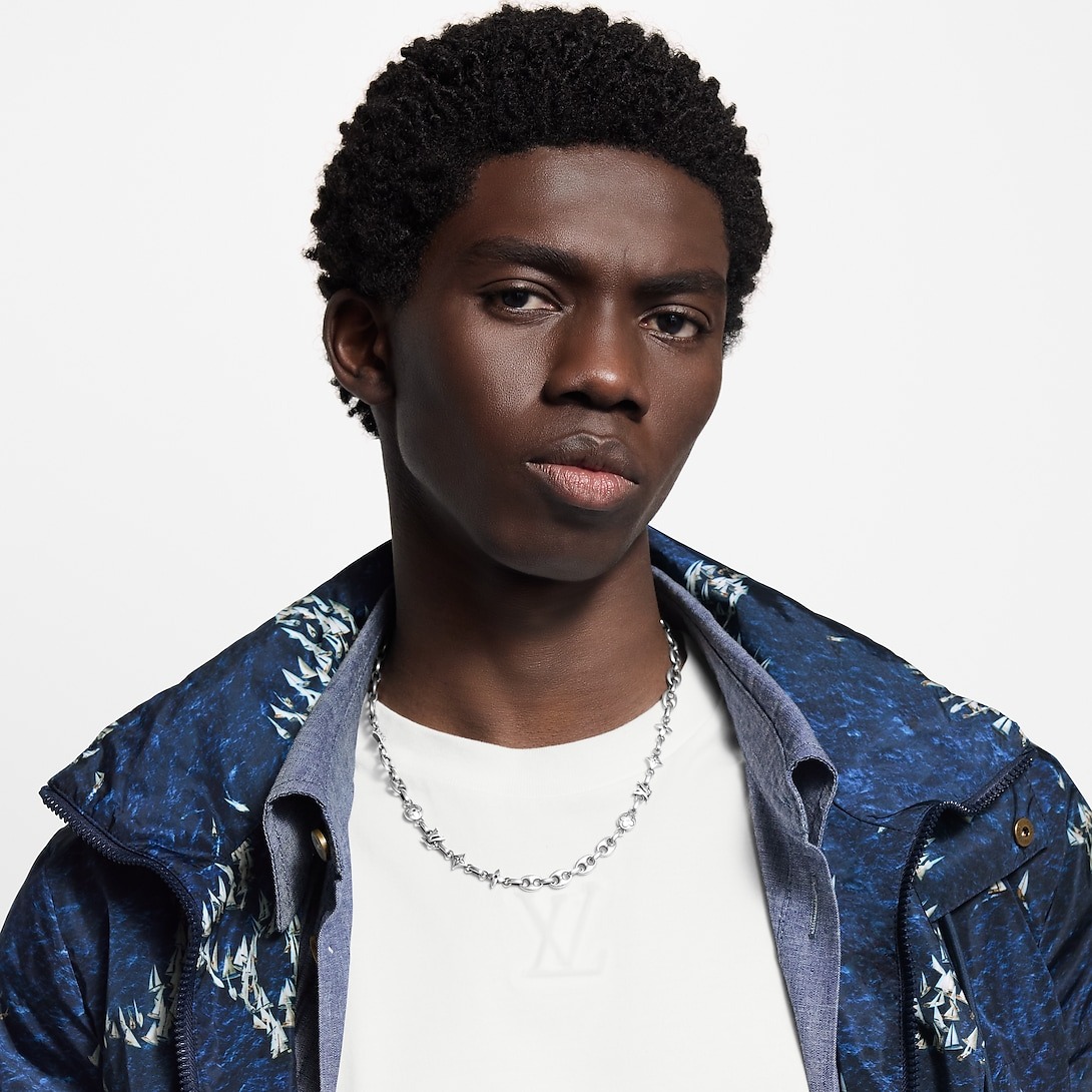 L0vis Vvtt0n LV Sailor Necklace Silver-Toned For Men M02741