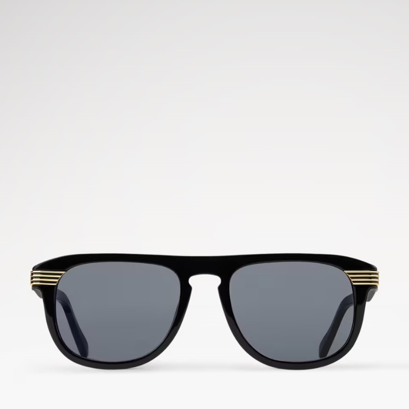 L0vis Vvtt0n LV Slide Round Square Sunglasses Black Z2886U