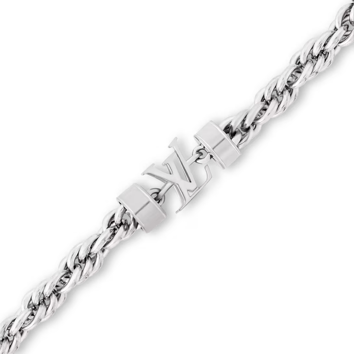 L0vis Vvtt0n LV Wire Bracelet Silver-Toned For Men M02744