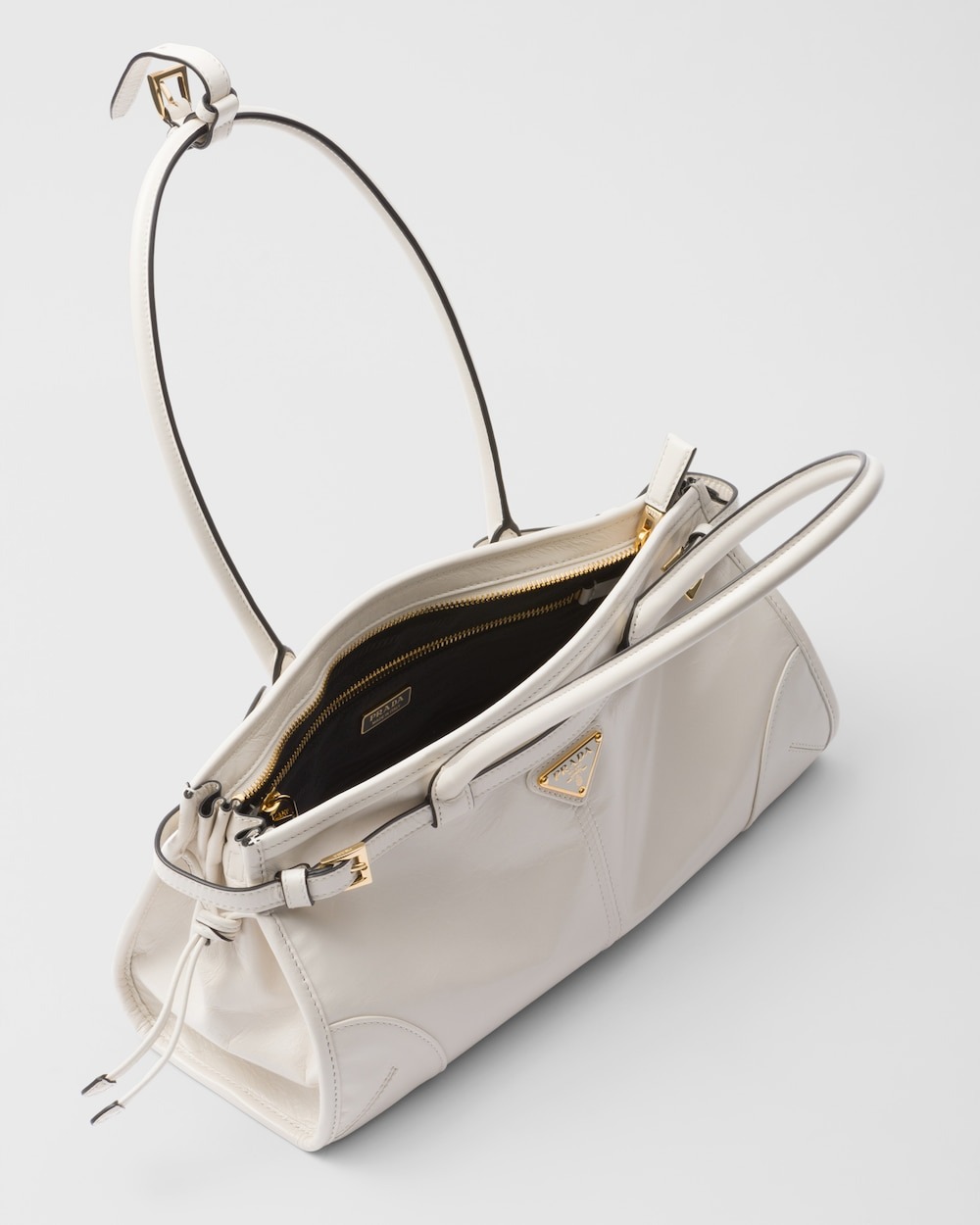 [True-to-ORIGINAL] Pra*a Bonnie Medium Shoulder Bag White 32cm/13in – 1BA426_2CYR_F0PG7_V_MOO