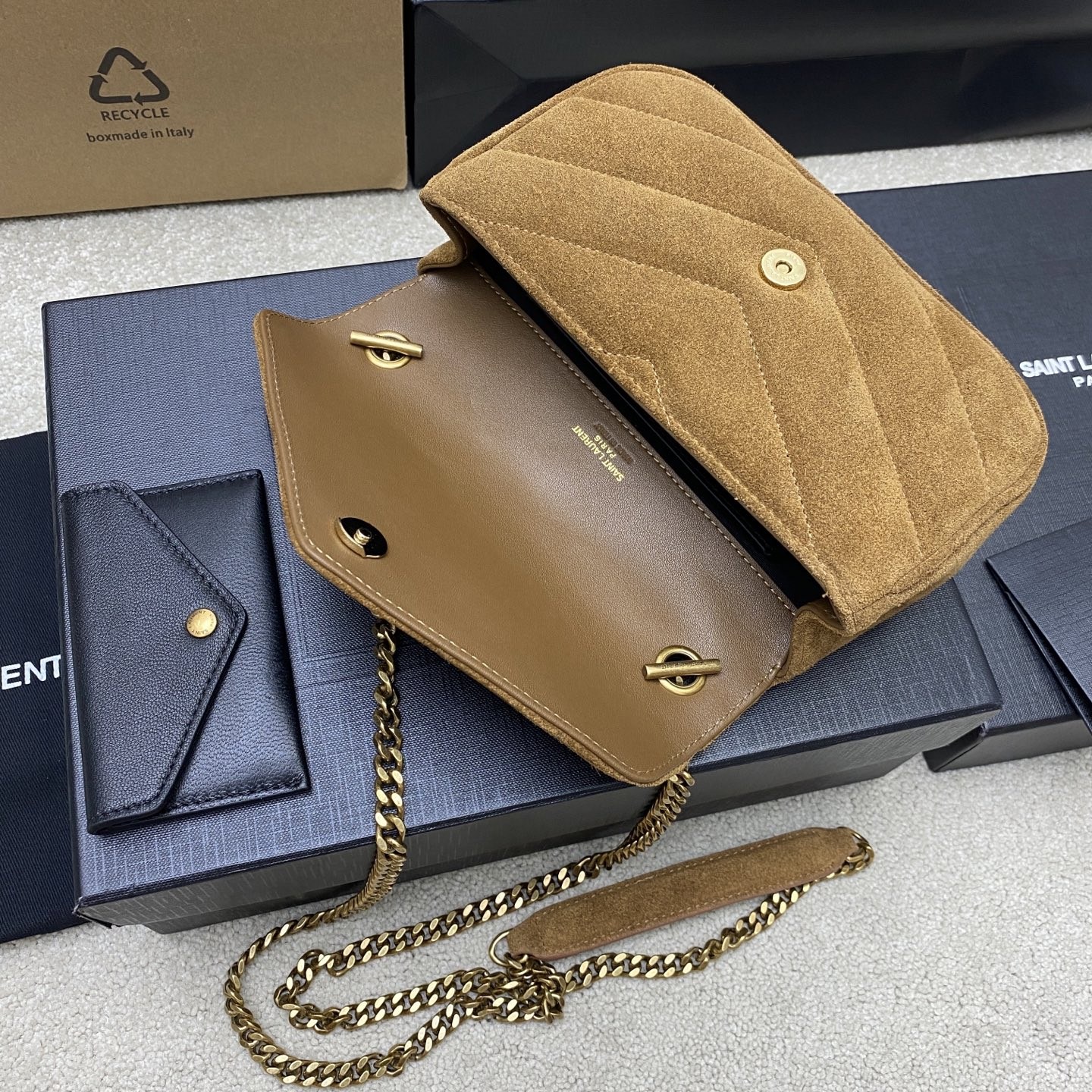 [True-to-ORIGINAL] Sa1nt Lau*nt Loulou Mini Brown For Women 20cm/7.9in