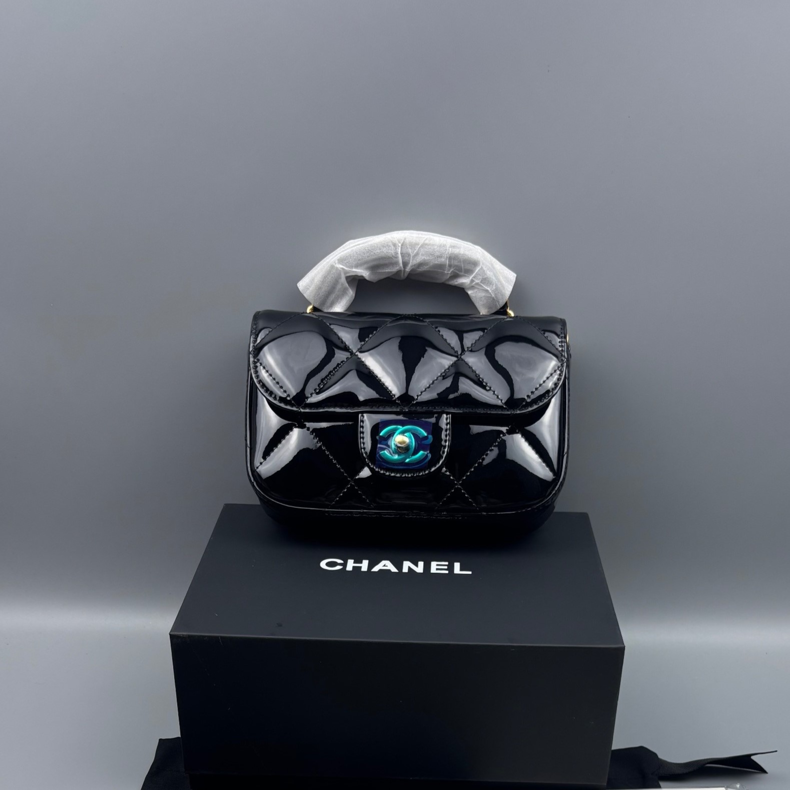 [True-to-ORIGINAL] Ch**el Mini Flap Bag With Top Handle Black For Women 7.3in/18.5cm AS5805-B21985-94305