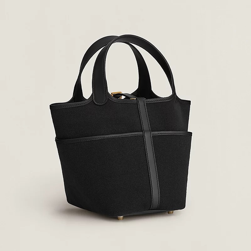 [True-to-ORIGINAL] H**me5 Picotin Lock 18 Pocket Bag Noir For Women 7.1in/18cm H083189CCAA