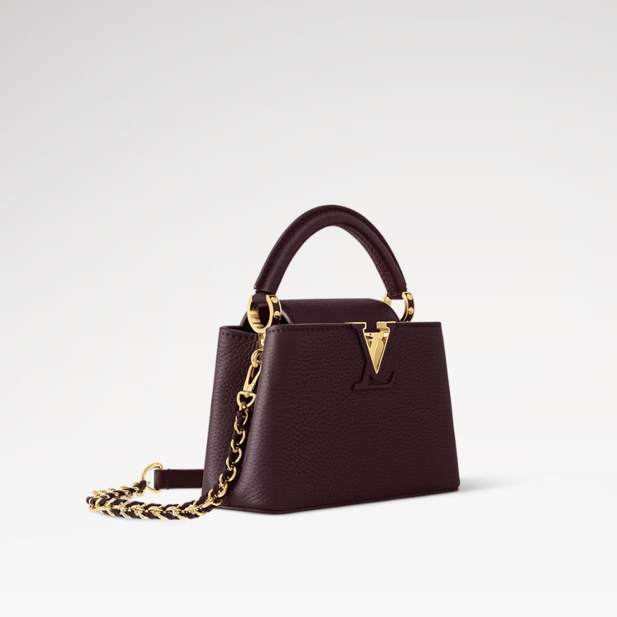 [True-to-ORIGINAL] L0vis Vvtt0n Capucines Mini Wine Red For Women 21cm/8.3in M25893