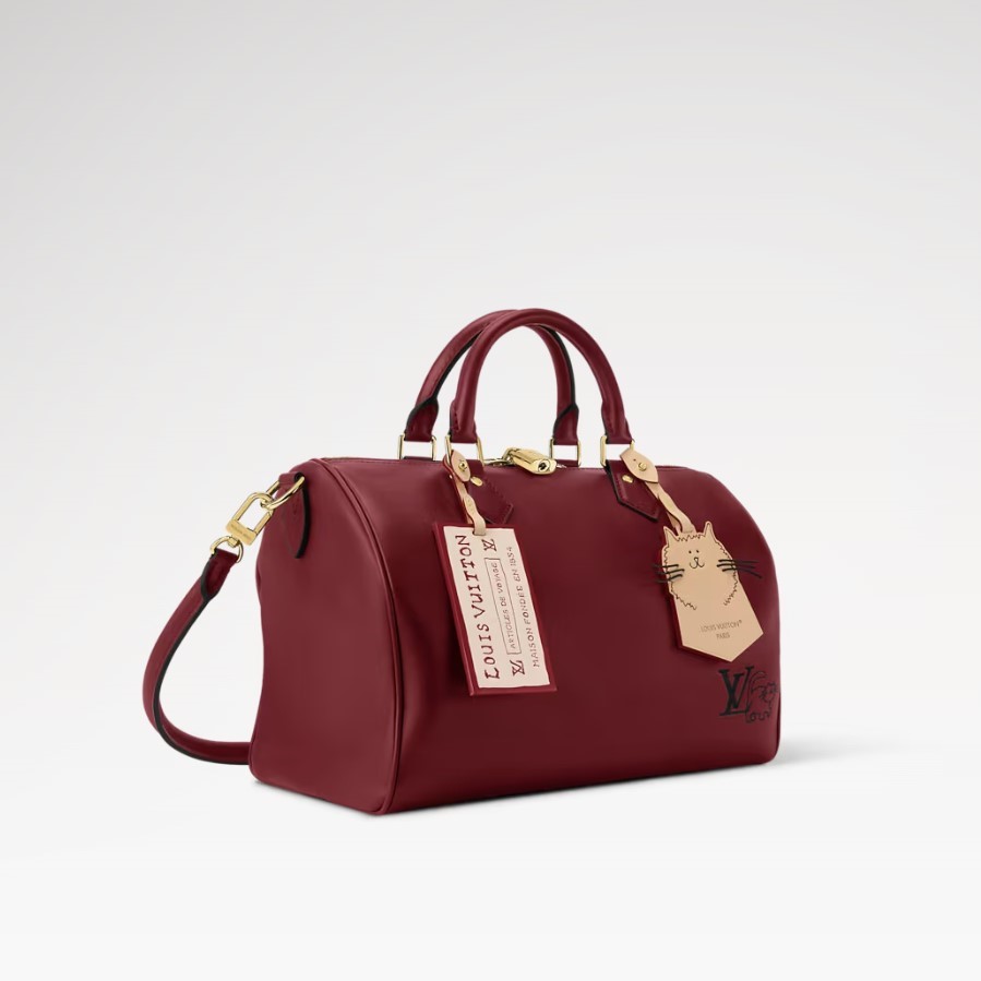 [True-to-ORIGINAL] L0vis Vvtt0n Speedy Soft 30 Plum For Women 30cm/11.8in M25766