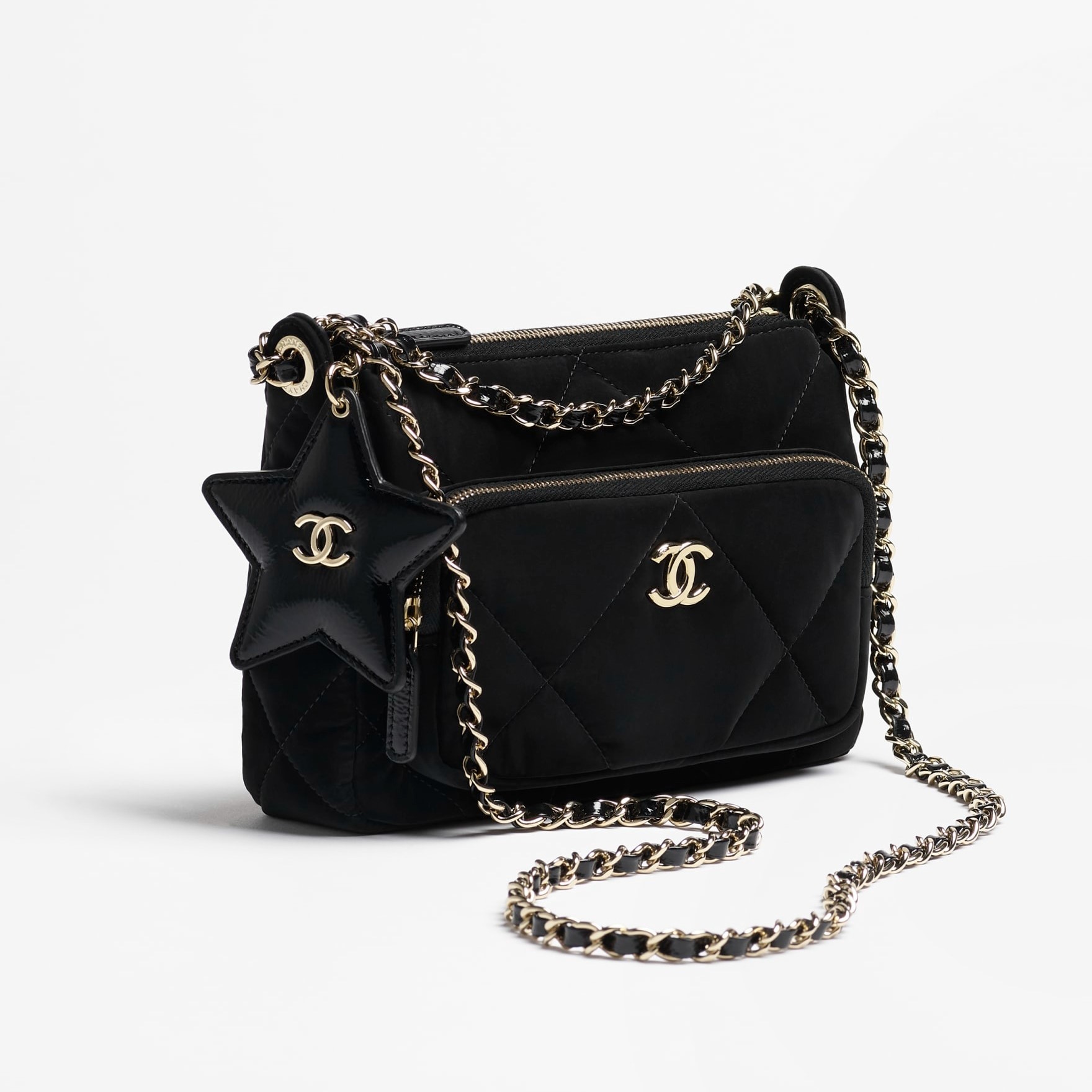 [True-to-ORIGINAL] Ch**el Clutch With Chain Black For Women 8.3in/21cm‎ AP4771-B21406-94305