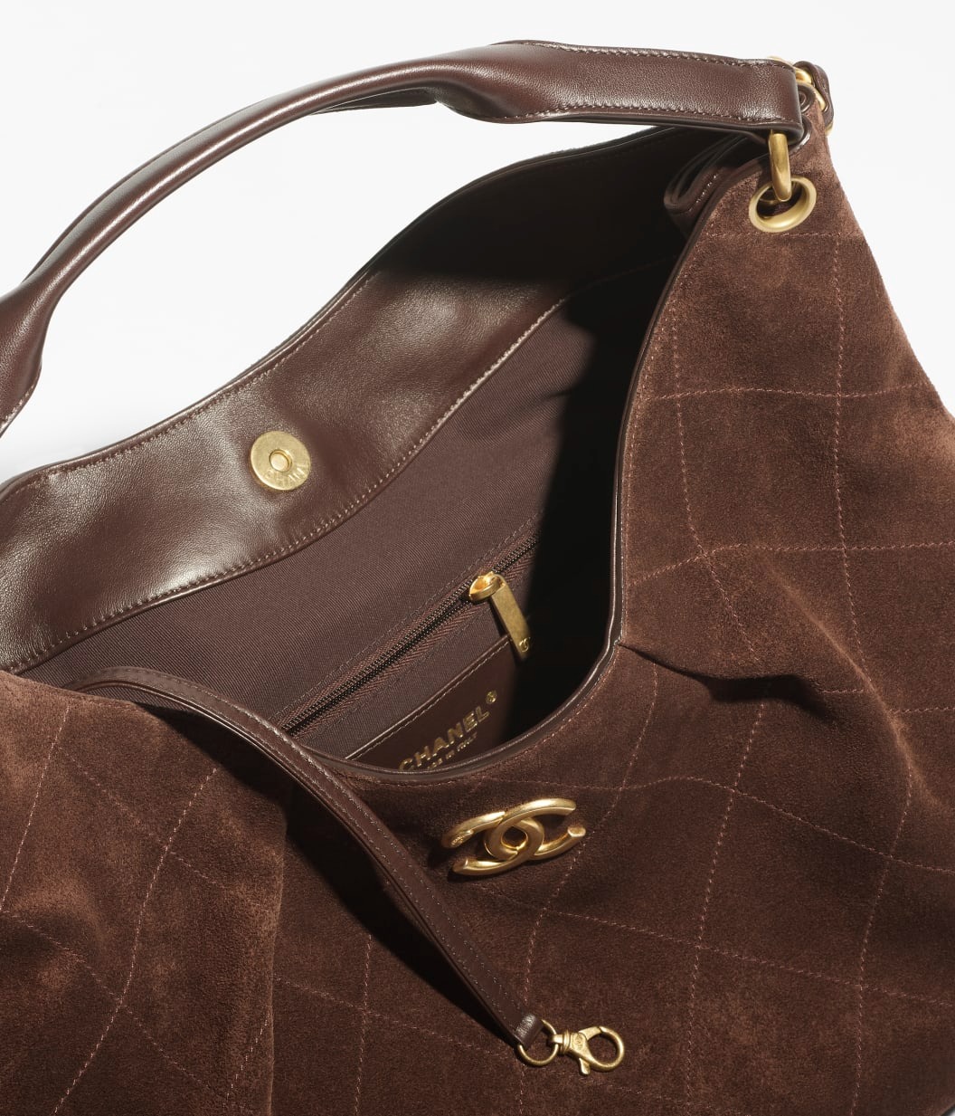 Ch**el Maxi Hobo Bag Dark Brown For Women 15in/38cm‎ AS6016-B22708-U3950