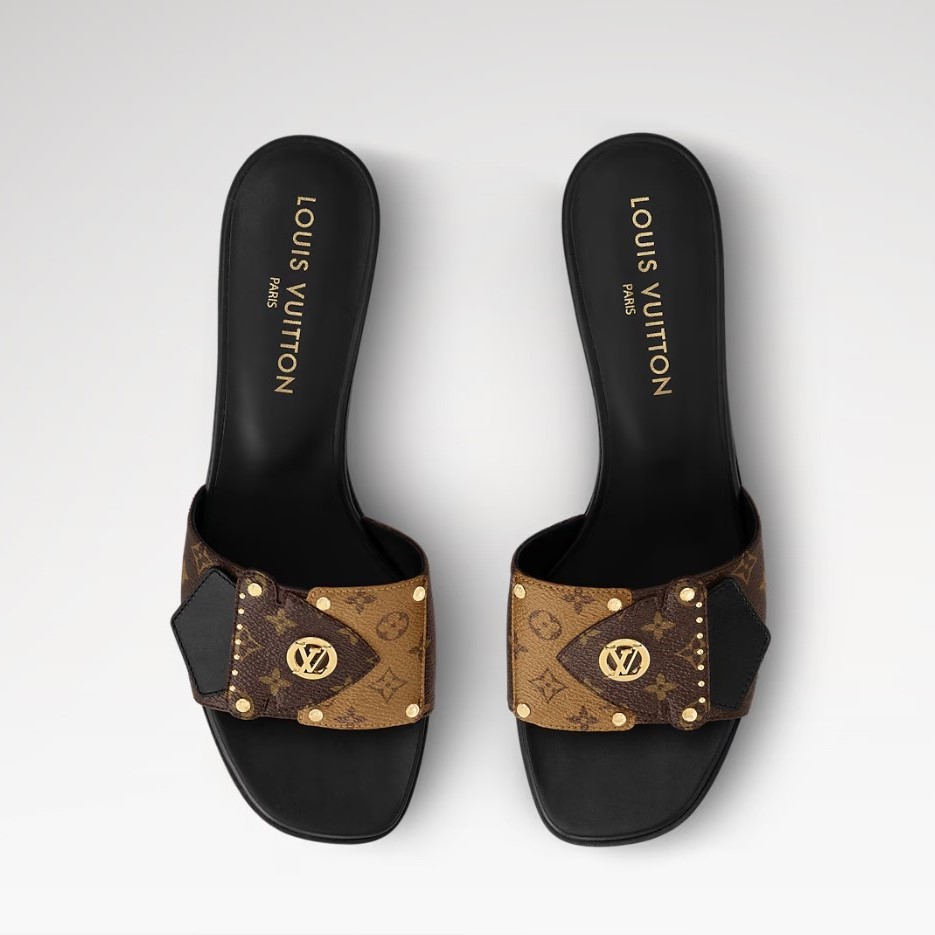 L0vis Vvtt0n LV Frame Mule Black 45mm For Women 1AD5A6