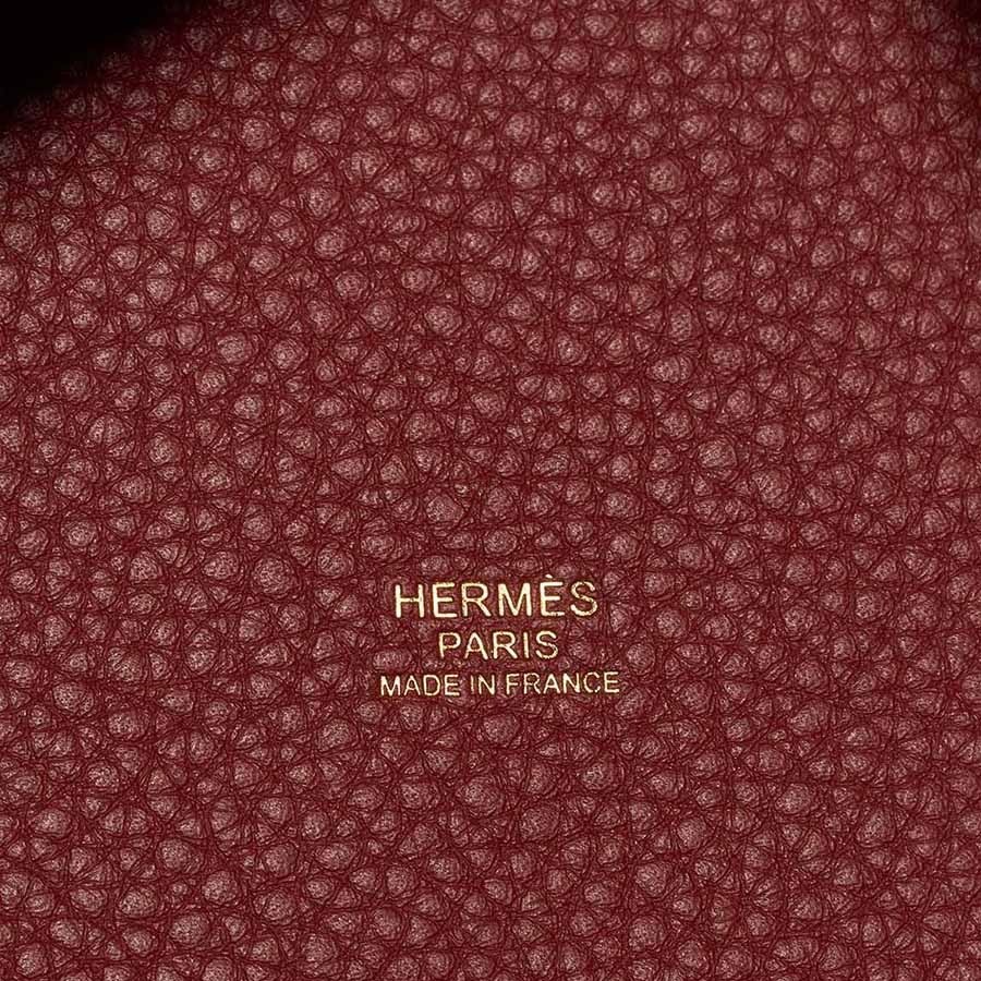 H**me5 Picotin 18 Taurillon Clémence Rouge H Red Gold Hardware 7.1in/18cm For Women H056289CC55