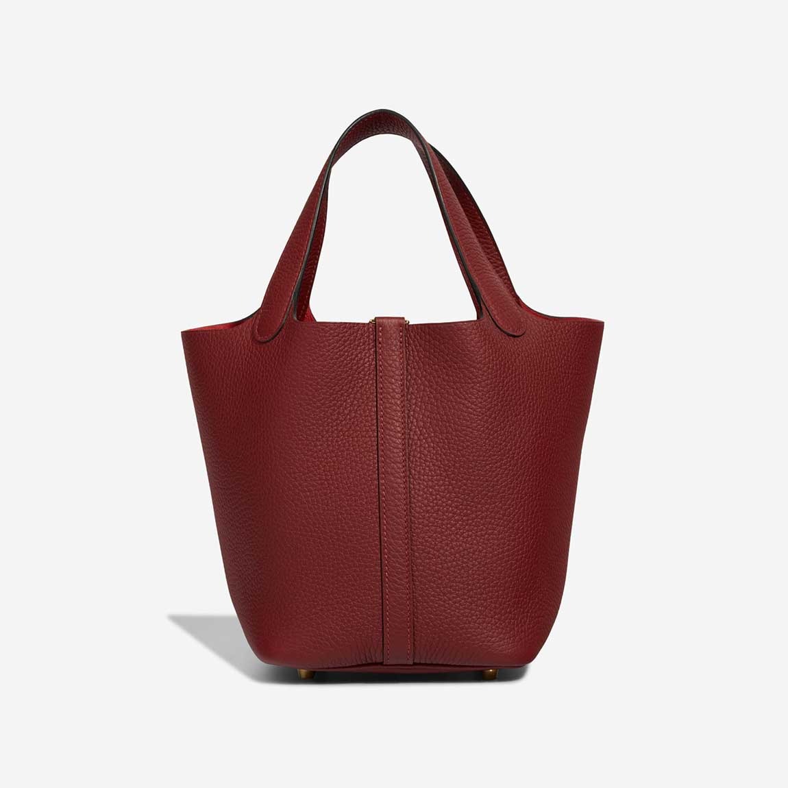 H**me5 Picotin 18 Taurillon Clémence Rouge H Red Gold Hardware 7.1in/18cm For Women H056289CC55