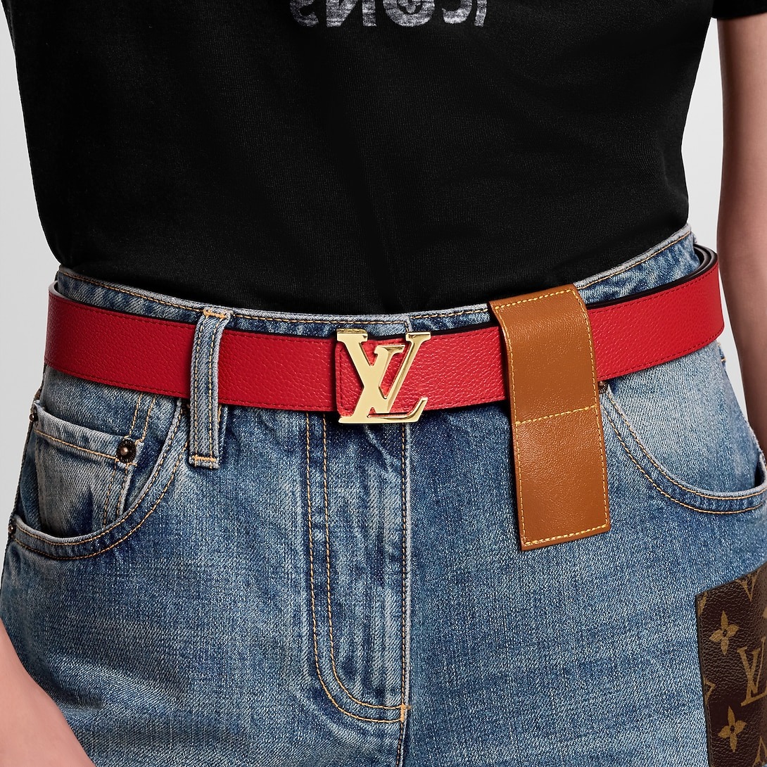 L0vis Vvtt0n LV Initiales 30mm Reversible Belt Red For Women M0322V