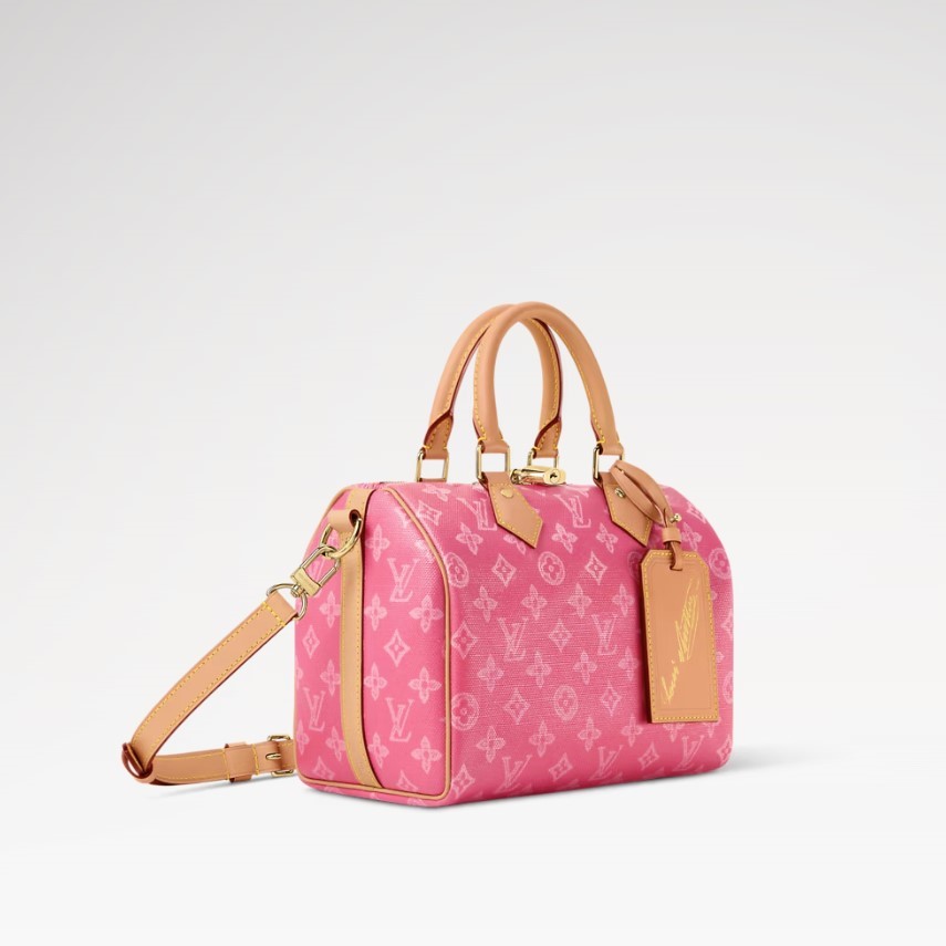 L0vis Vvtt0n Speedy Bandouliere 25 Monogram Origine Rose Ruban For Women 9.8in/25cm M27528