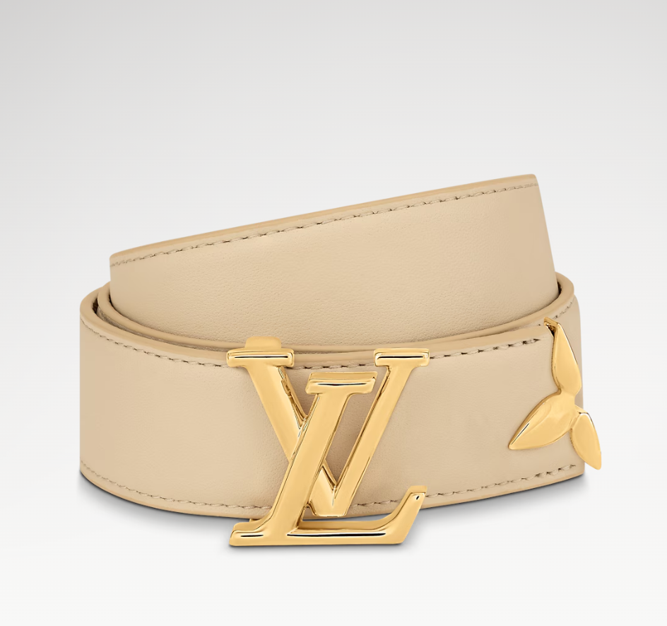 L0vis Vvtt0n Pretty LV 30mm Reversible Belt Beige For Women M8233W