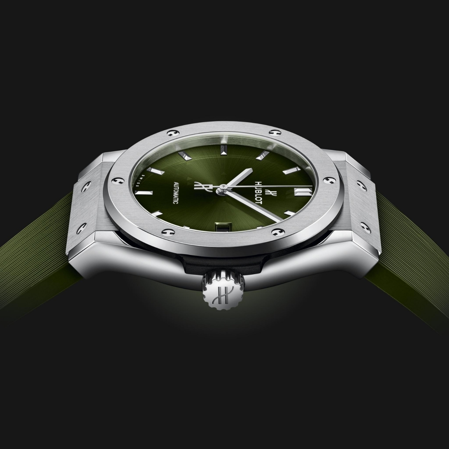 Hublot Classic Fusion Watch Green Strap Green Dial 42mm For Men 542.NX.8970.RX