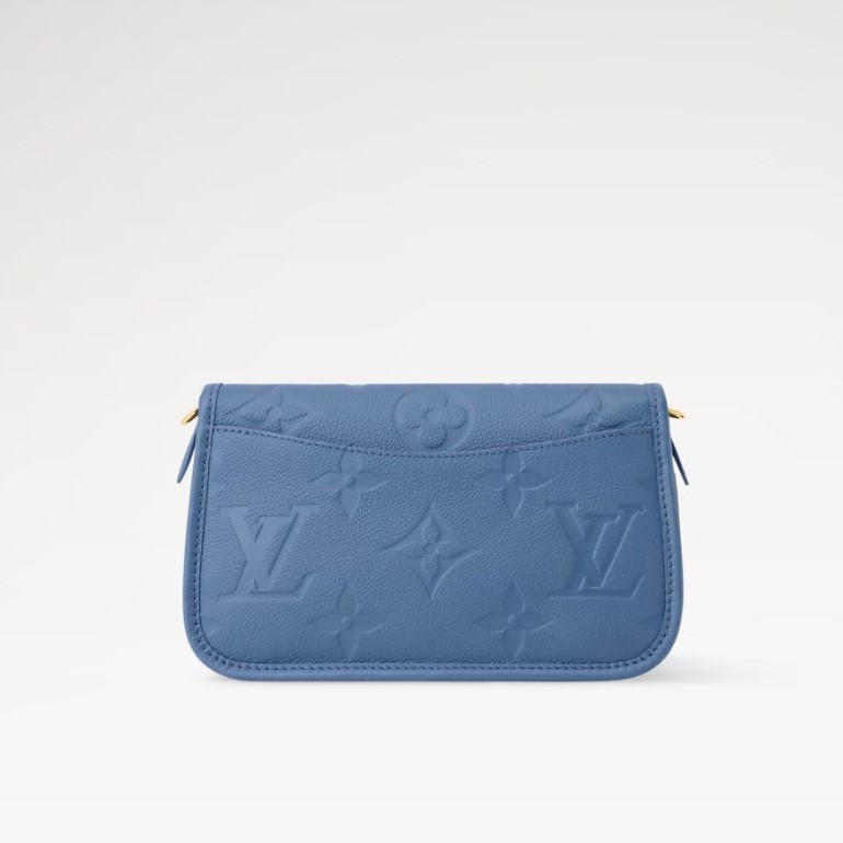 L0vis Vvtt0n Diane Shoulder Bag 9.4in/ 24cm Blue Jean Gold Hardware For Women M27362