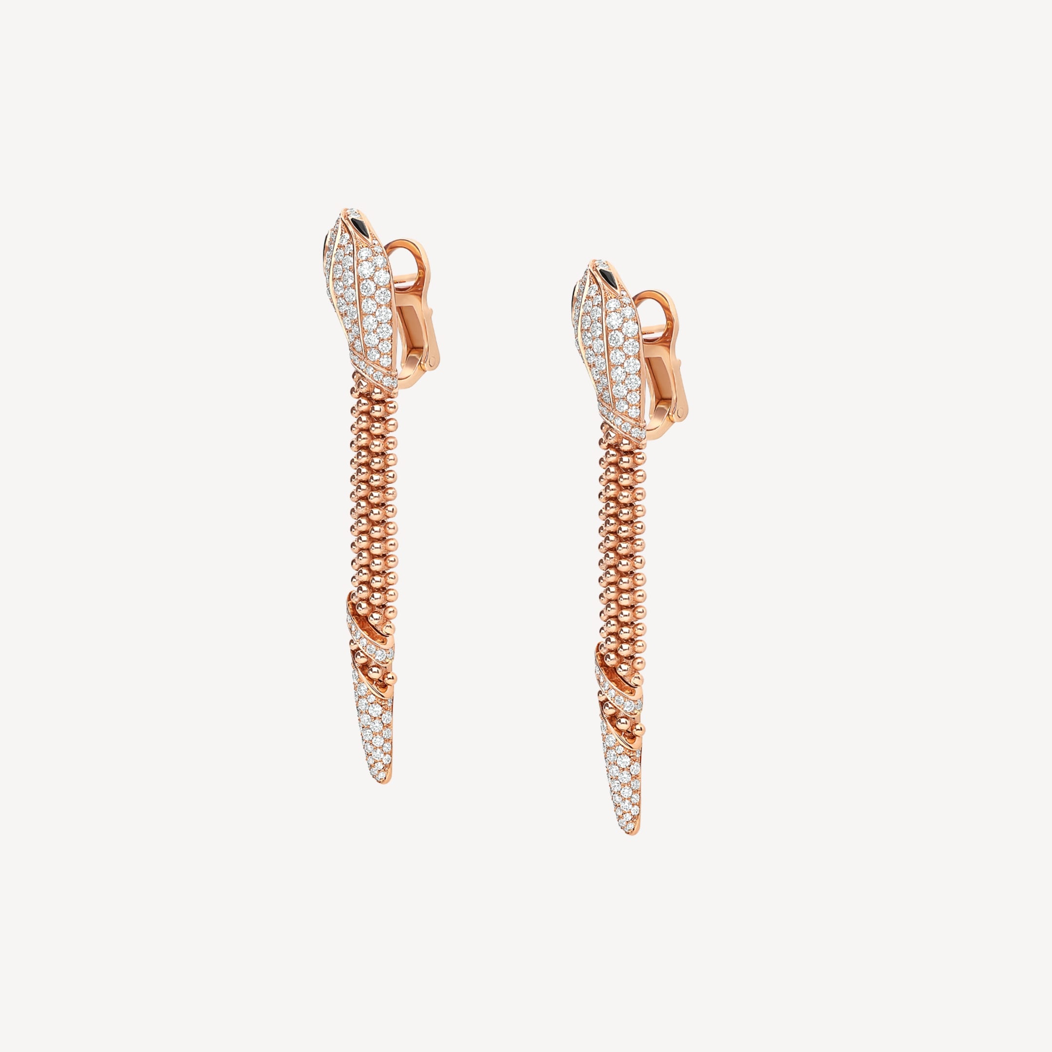 Bv1g*ai Serpenti Earrings For Women Rose Gold Hardware 359387