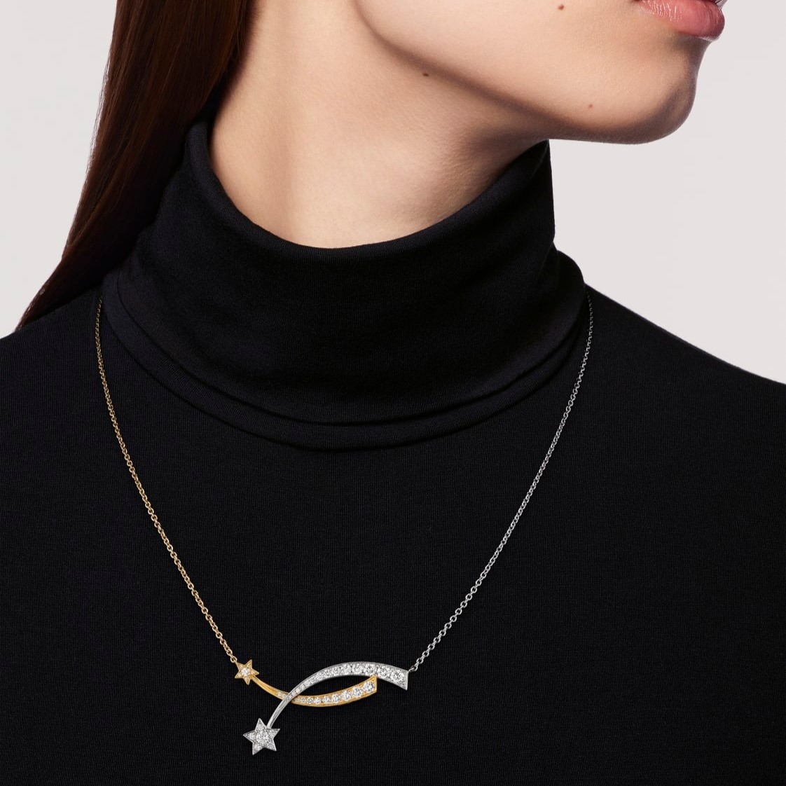 Ch**el Etoile Filante Necklace Silver/ Gold Hardware For Women J11730