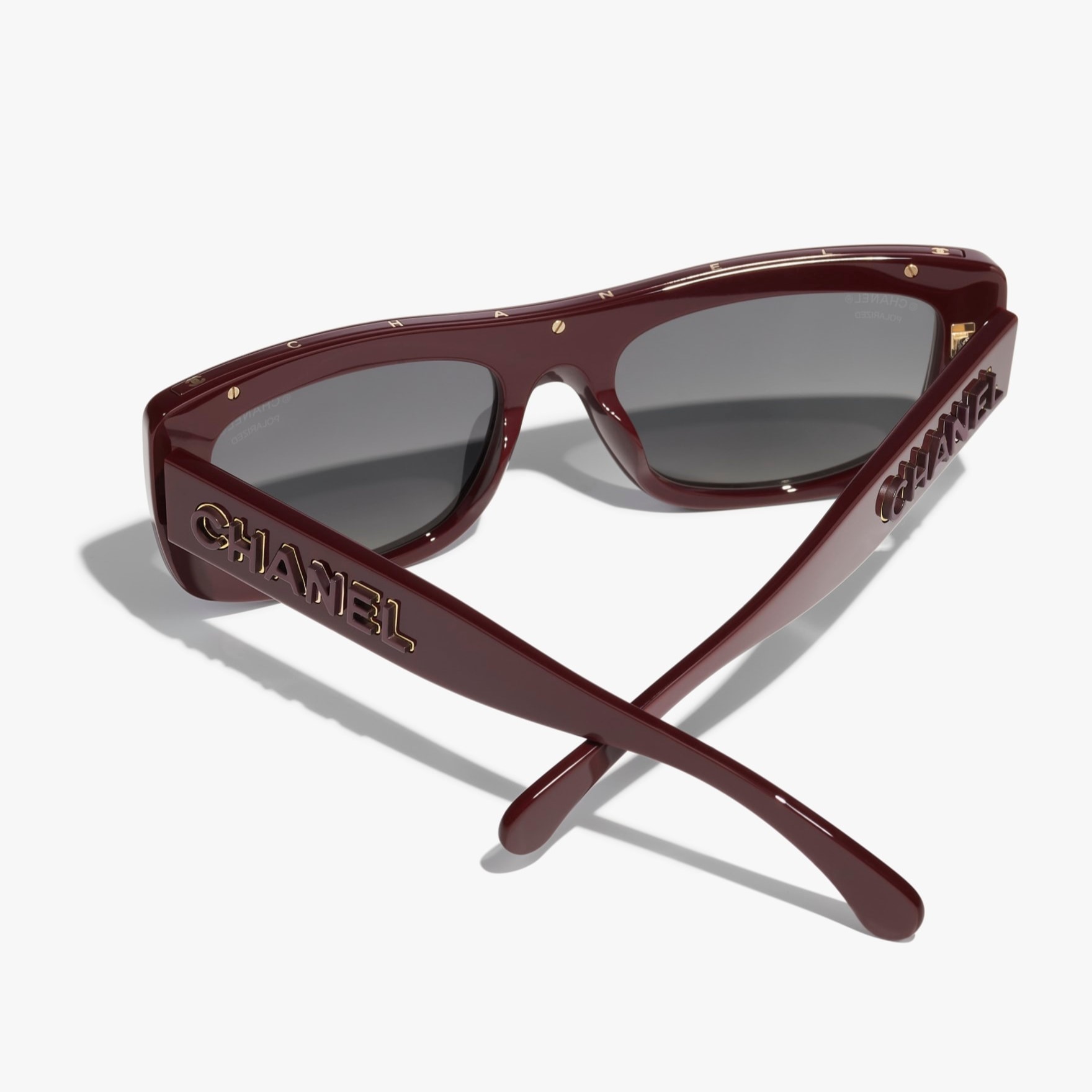 Ch**el Rectangle Sunglasses Burgundy For Women A71760 X02016 S0281