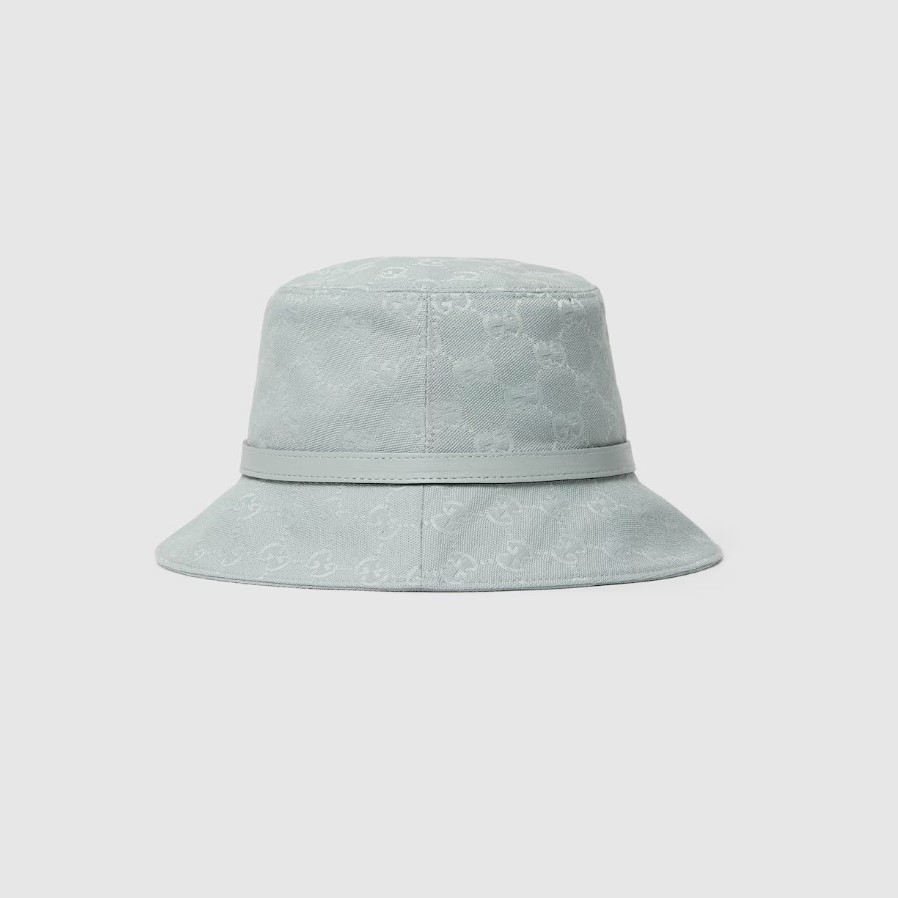 Gvc*1 GG Canvas Bucket Hat Icy Blue For Women 847739 3HBAO 1862