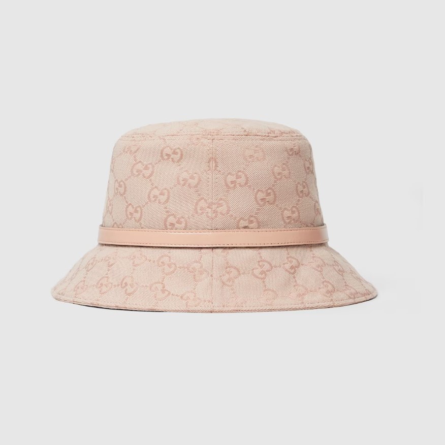 Gvc*1 GG Canvas Bucket Hat Pink For Women 847739 3HBAO 6872