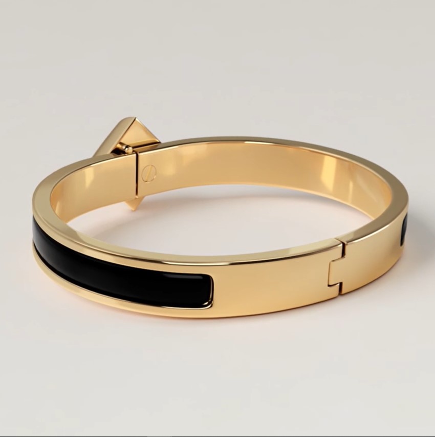 H**me5 Mini Clic Medor Bracelet Noir Gold Hardware For Women H200005F 01GM