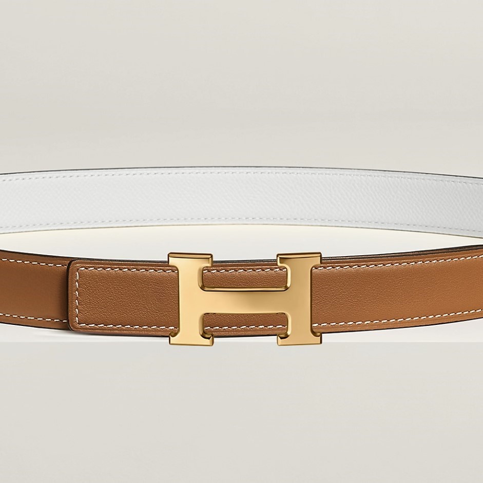 H**me5 Mini H 24mm Reversible Belt Brown/ Blanc For Women H052150CADG065