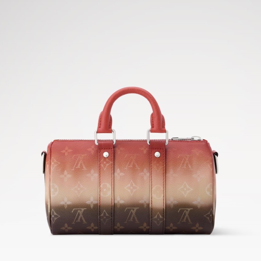 L0vis Vvtt0n Keepall Bandouliere 25 Travel Bag 9.8in/ 25cm Orange Silver Hardware For Men M28074