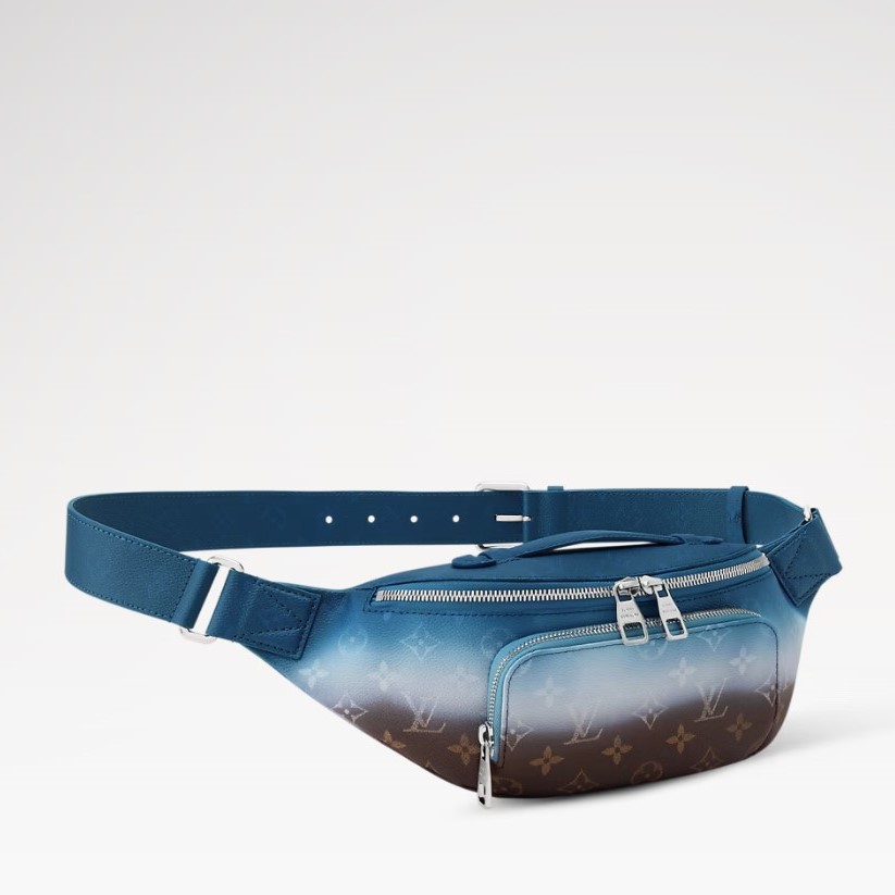 L0vis Vvtt0n Rush Bumbag 11.8in/ 30cm Blue Silver Hardware For Men M28023