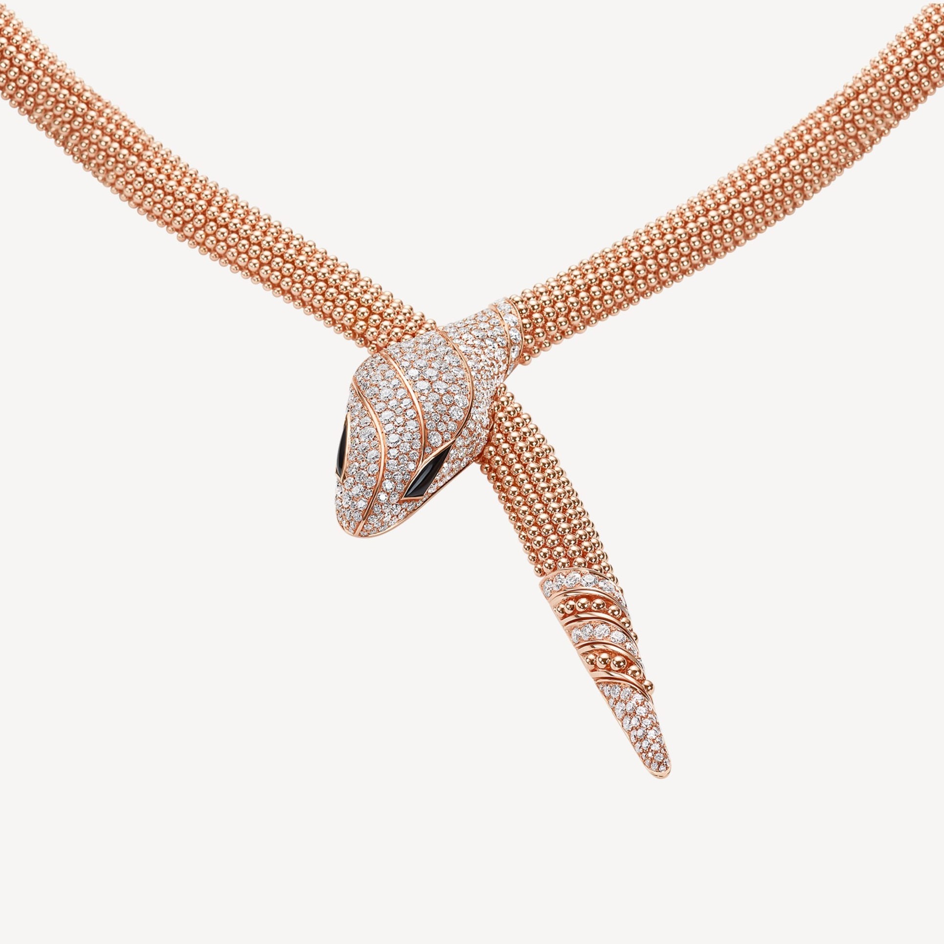 Bv1g*ai Serpenti Necklace For Women Rose Gold Hardware 358434