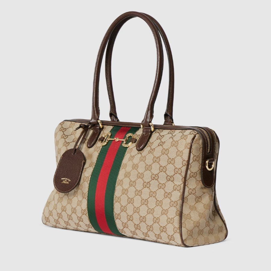 Gvc*1 Borsetto Large Boston Shoulder Bag 15.2in/ 39cm Sand/ Brown Gold Hardware For Women 866734 FAFV9 9653