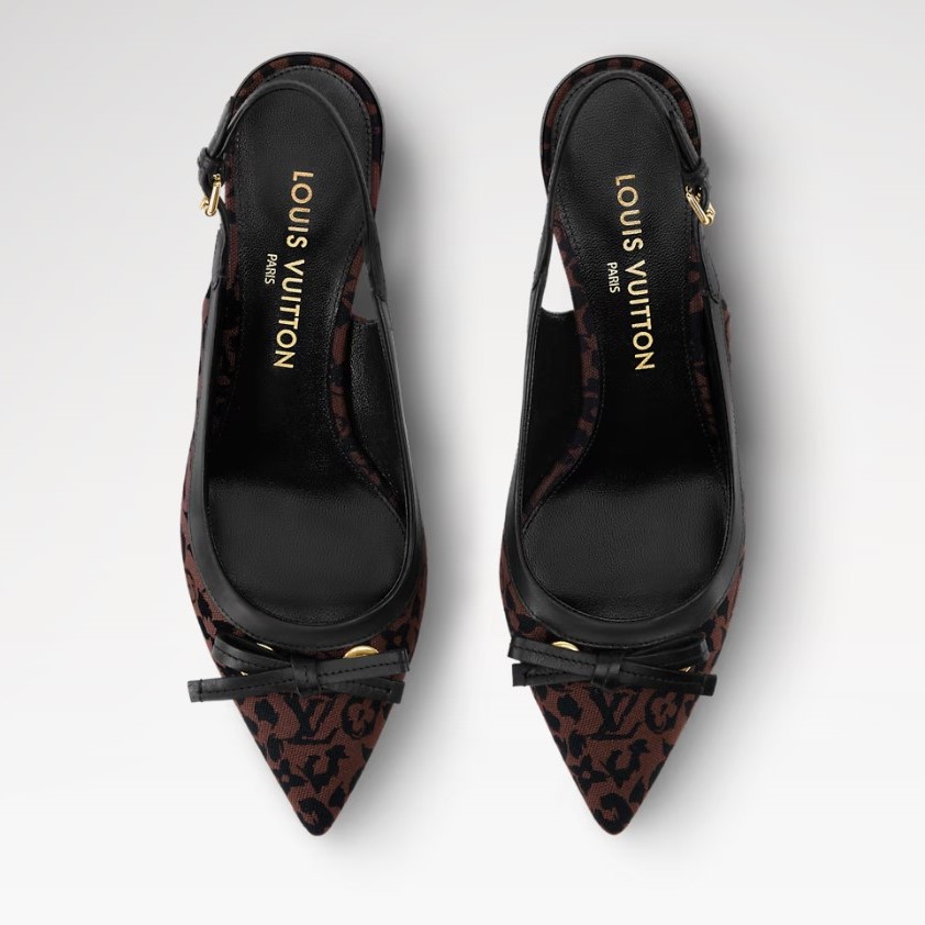 L0vis Vvtt0n 6AM Slingback Pumps Brown For Women 1AJL05