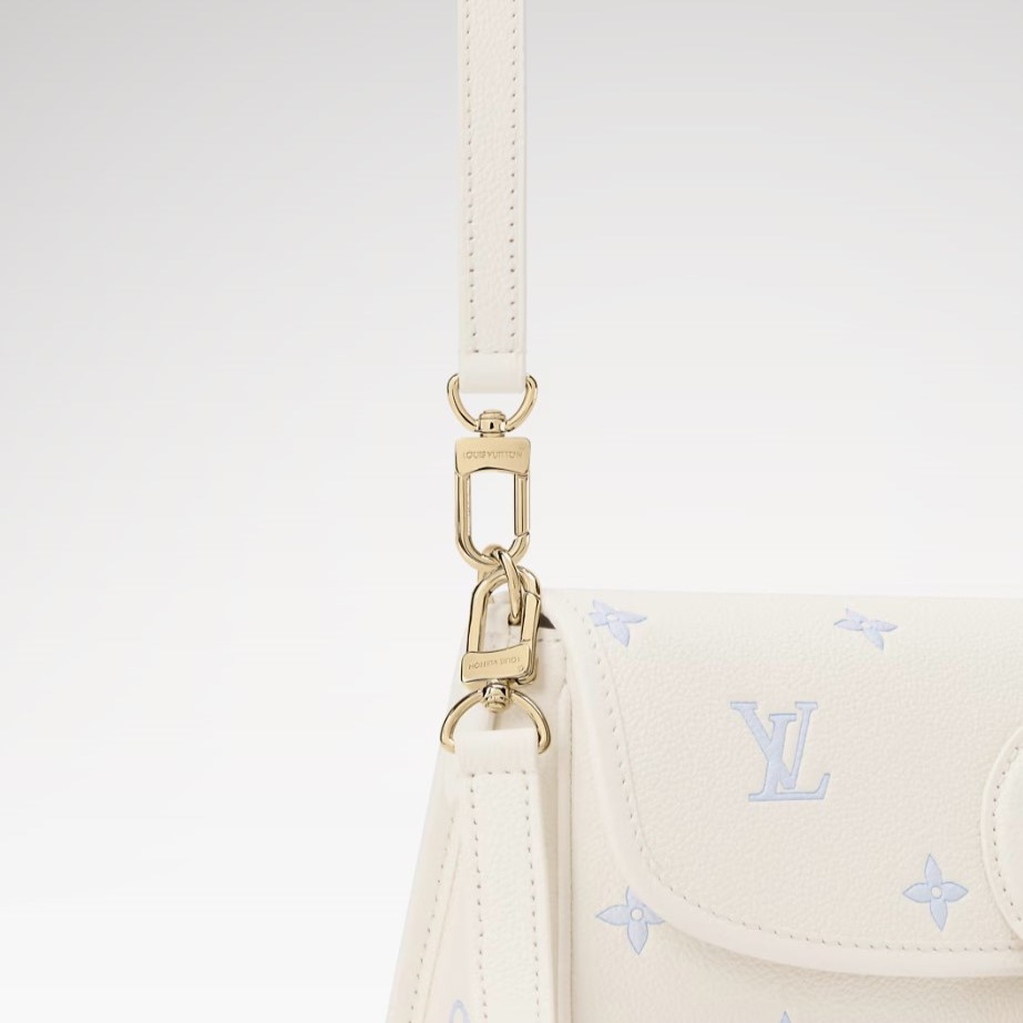 L0vis Vvtt0n Diane Shouder Bag 9.4in/ 24cm Milky White/ Blue Gold Hardware For Women M28054